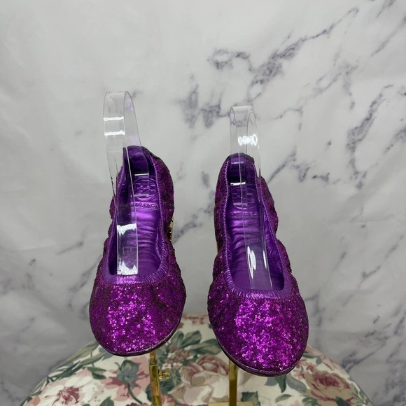 Tory Burch | Glitter Eddie Ballet Flats - Picture 9 of 11